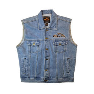 Orange County Choppers Embroidered Blue Denim Jean Vest Mens Size Medium M